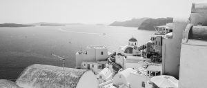 Panoramic view of the Santorini caldera, taken from Oia