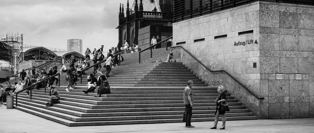 The stairs to the Cologne Cathedral