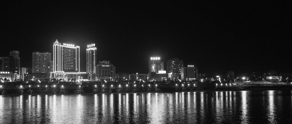 Night view of Hanjiang river