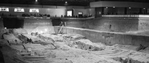 Archaeologist working in Pit 2 of the Terracotta Army